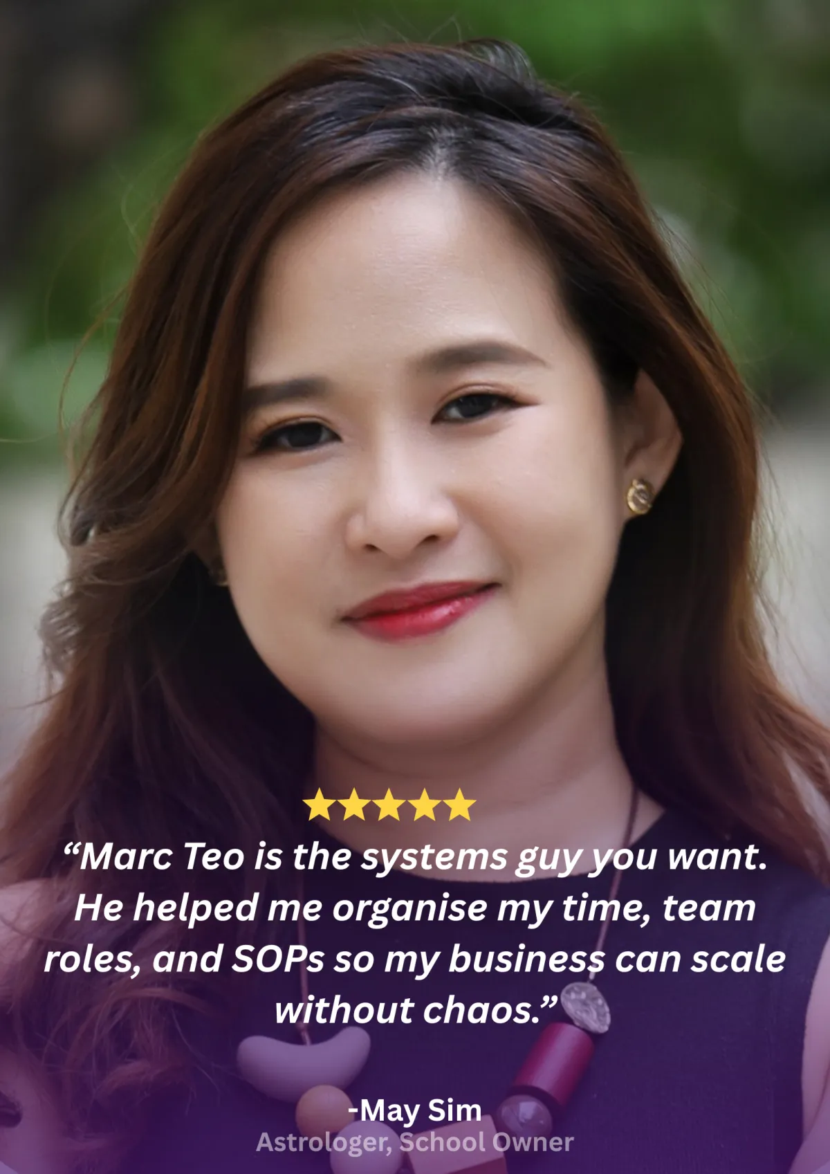 May Sim testimonial
